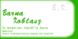 barna koblasz business card